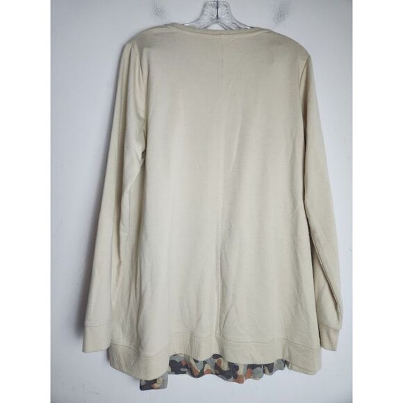 Logo by Lori Goldstein Beige & Camo V-Neck Sweatshirt & Cami Set size Large - Picture 12 of 12